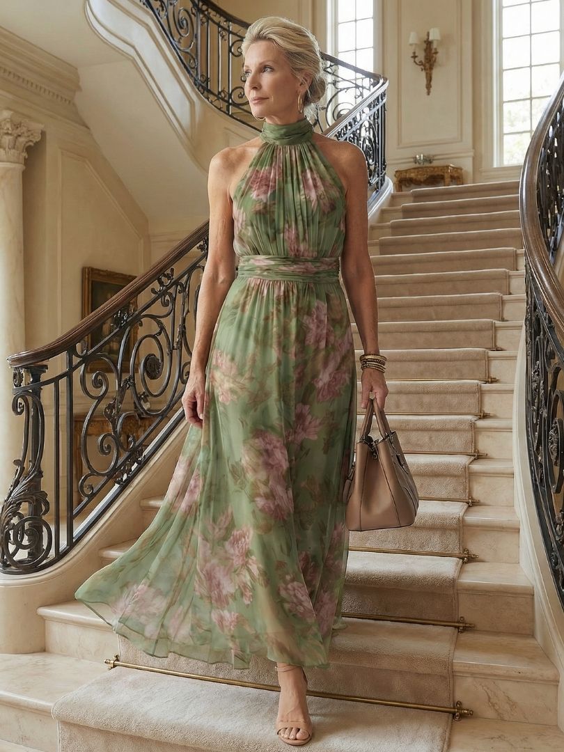 Leonie – Midi-Kleid mit Halterneck