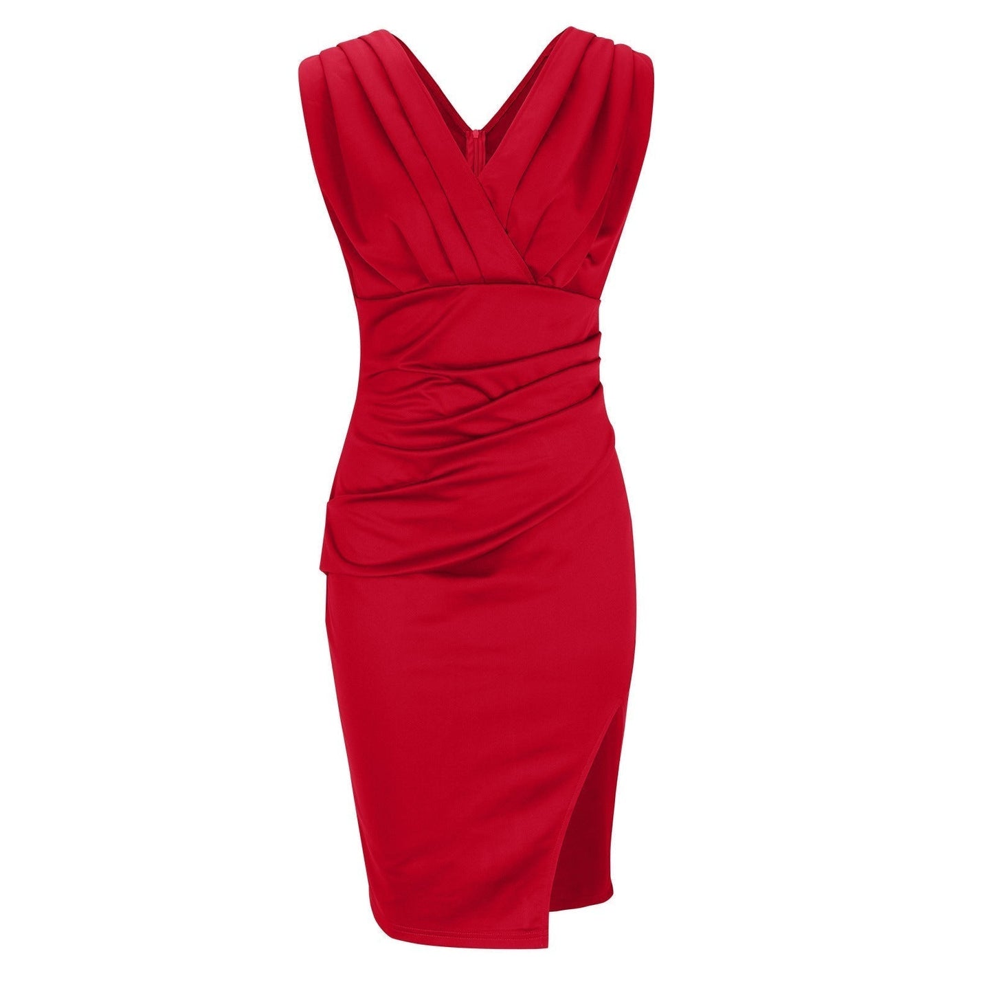 Alina | Damenkleid mit V-Ausschnitt und Schlitz