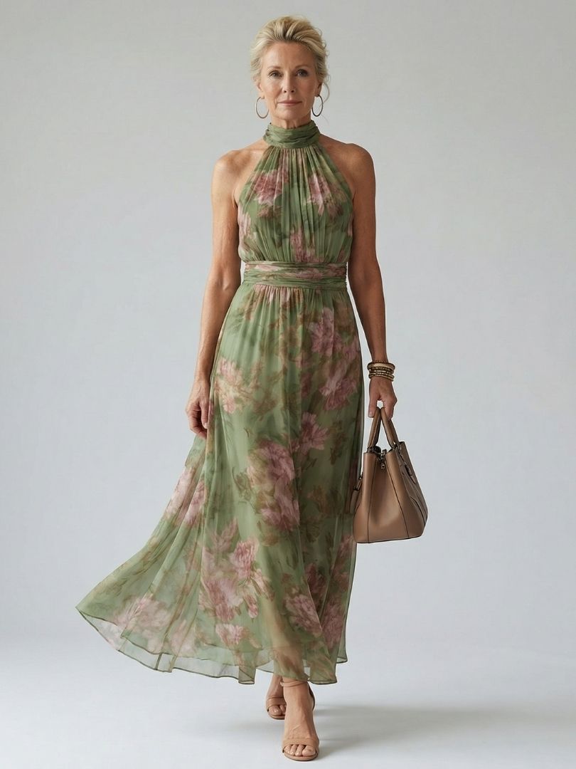 Leonie – Midi-Kleid mit Halterneck